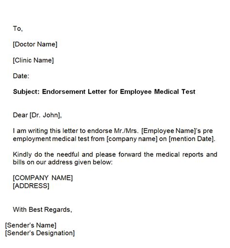 sample endorsement letter for medical assistance